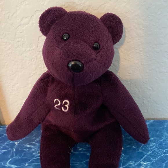 Salvinos Bamm Beanos Beanie Baby Plush Purple David Justice Indians Braves - Picture 2 of 8